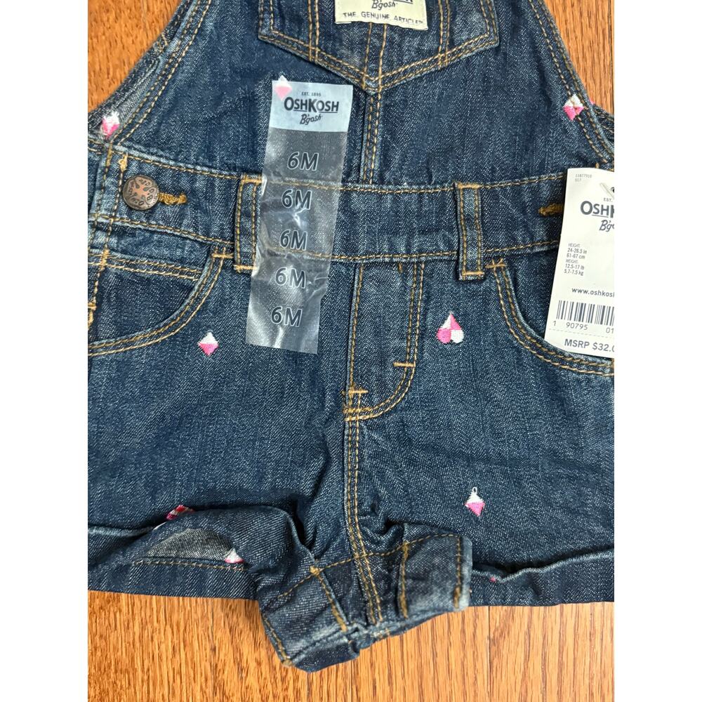 Oshkosh B'gosh‎ Denim Overalls Childs Babies Size 6M NWT - Picture 4 of 5